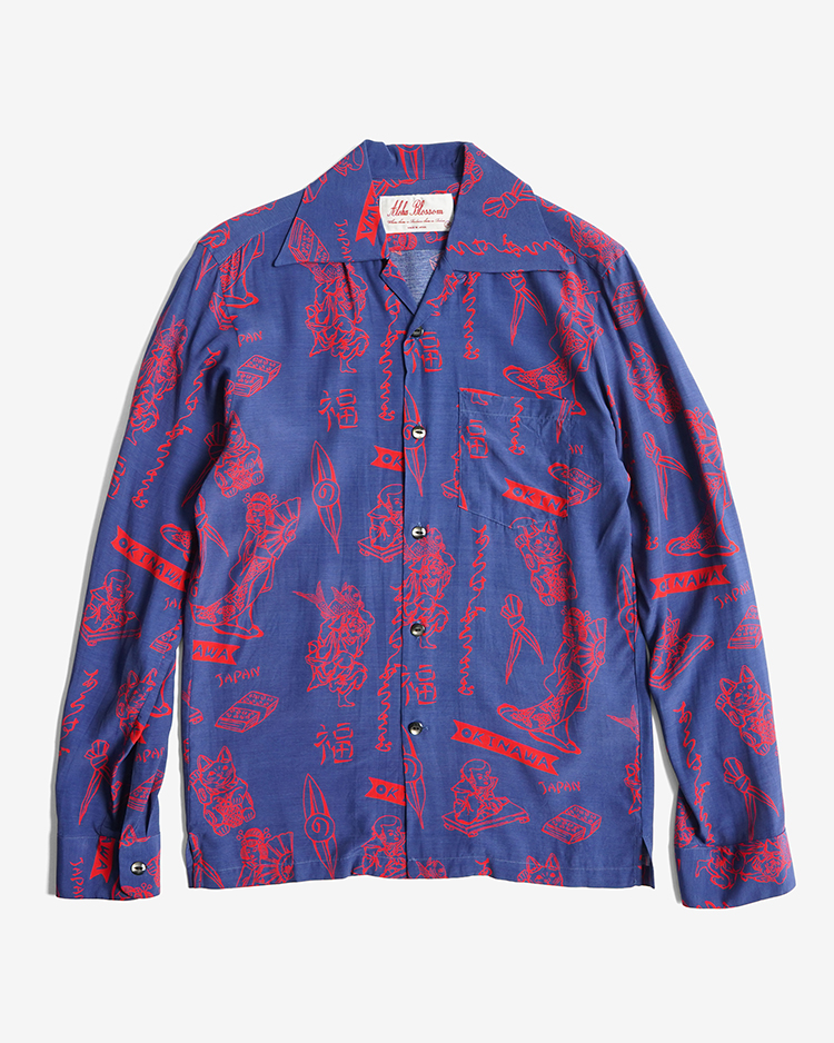 Aloha Blossom (MEN) / LUCKY L/S SHIRT / NAVY