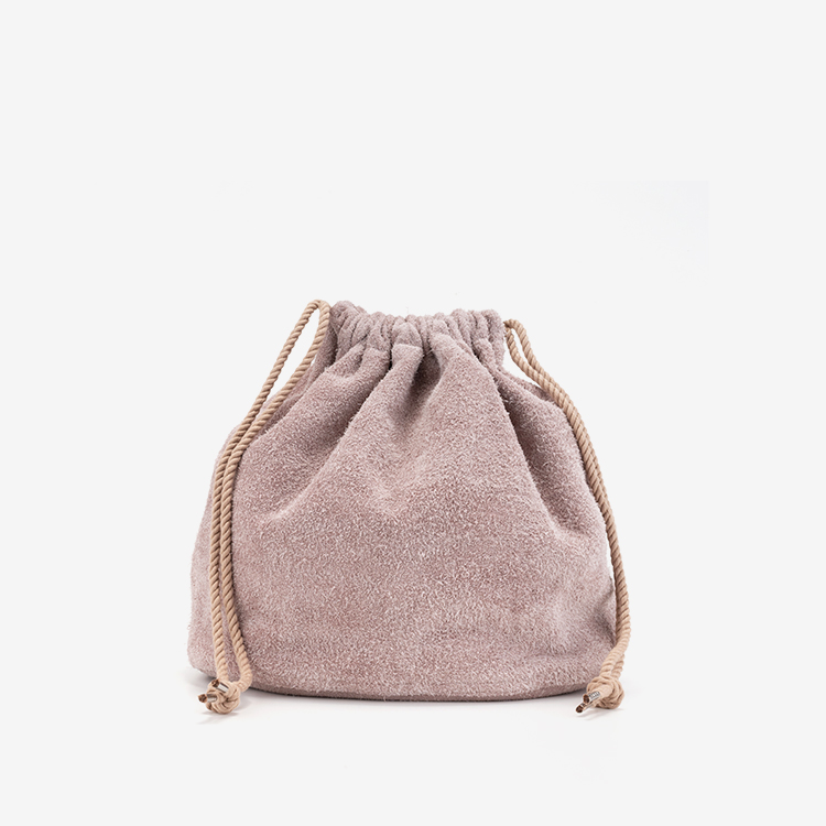 SEVEN BY SEVEN / SUEDE LEATHER DRAWSTRING BAG LARGE  - Cow leather - / PINK