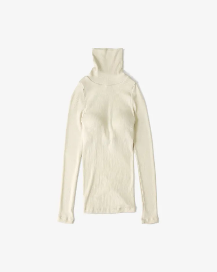 Graphpaper (WOMEN) / American Sea Island Cotton Turtle Neck Innerwear / NATURAL