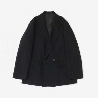  / Wool Serge Double Jacket / BLACK