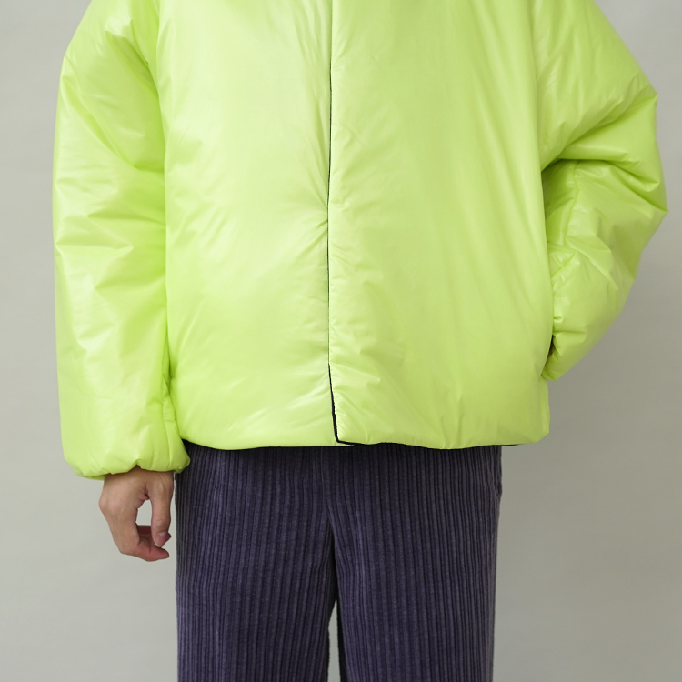 DOLMAN SLEEVE PUFFER JACKET WITH BATTING IN SATIN NYLON / YELLOW