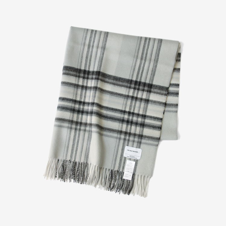 THE INOUE BROTHERS... / Large Brushed Stole / CHECKED GREY