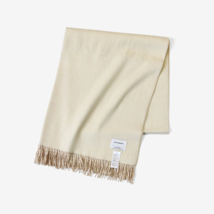THE INOUE BROTHERS... / Two-Color Large Brushed Stole / ECRU x BEIGE