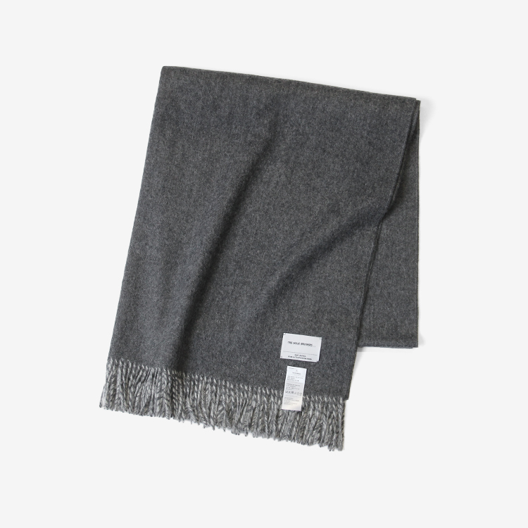 THE INOUE BROTHERS... / Two-Color Large Brushed Stole / CHARCOAL x L.GREY