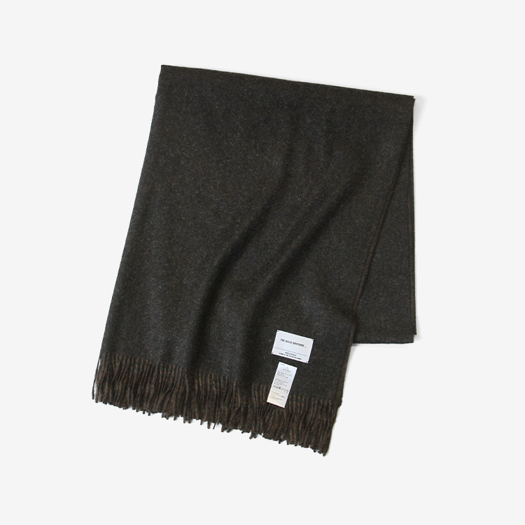 THE INOUE BROTHERS... / Two-Color Large Brushed Stole / BLACK x BROWN