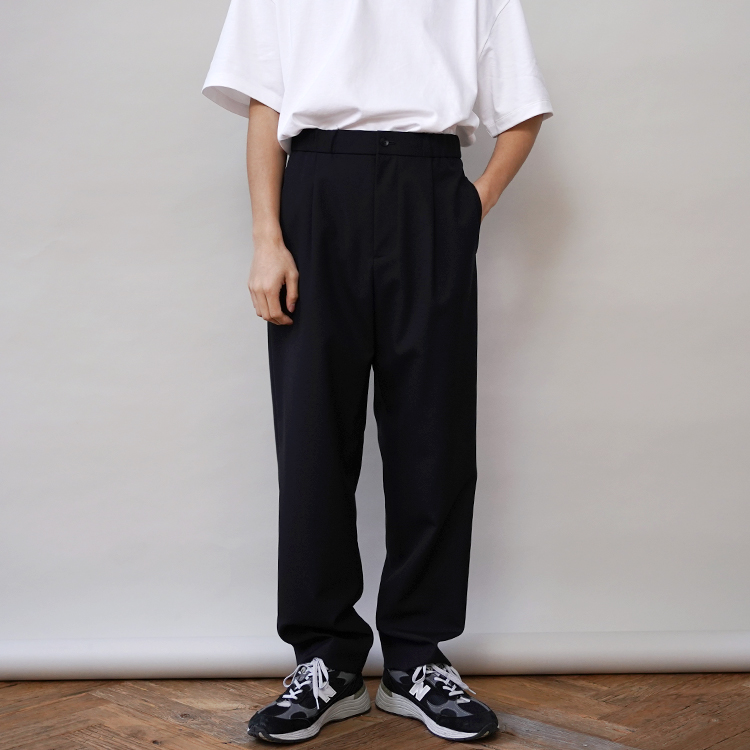 WOOL TROPICAL TAPERED EASY PANTS | ATON (MEN)(エイトン) | BOTTOMS