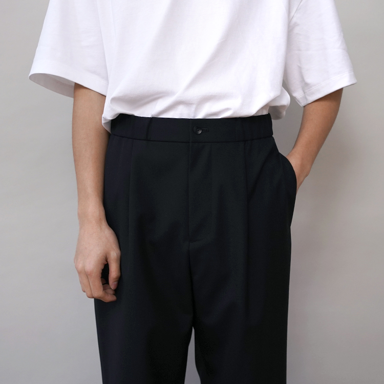 WOOL TROPICAL TAPERED EASY PANTS | ATON (MEN)(エイトン) | BOTTOMS