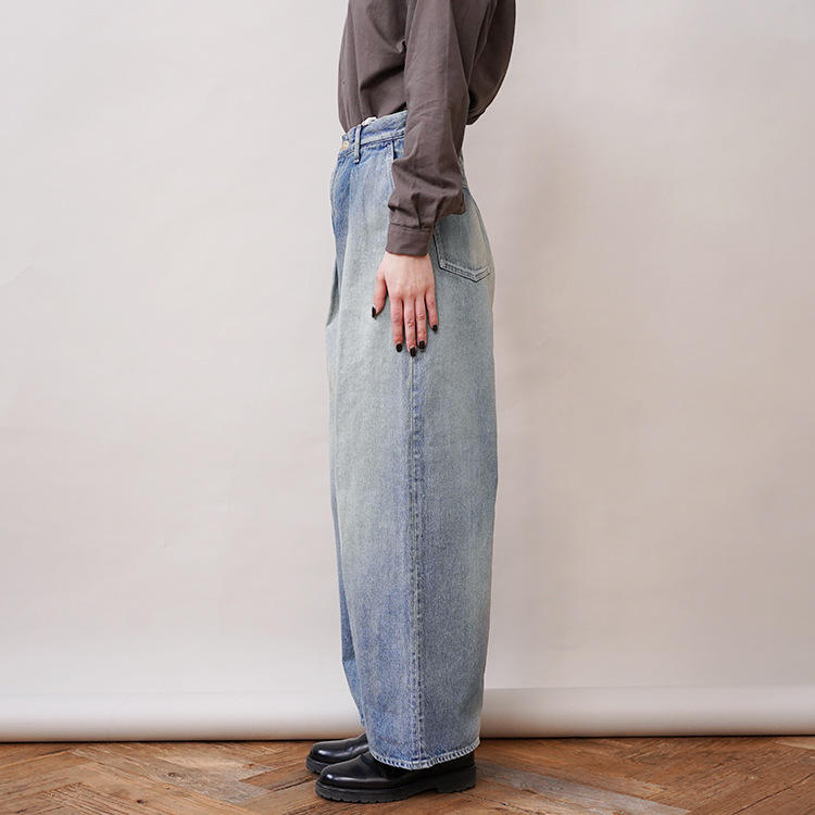 Selvage Denim Two Tuck Wide Pants / LIGHT FADE | Graphpaper (WOMEN