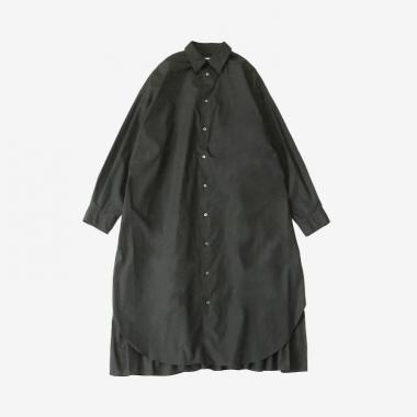  / Broad Regular Oversized Shirt Dress / BLACK