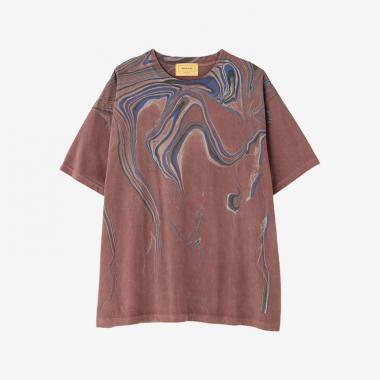  / PIGMENT DYED TEE - Hydro dip dyeing - / BROWN