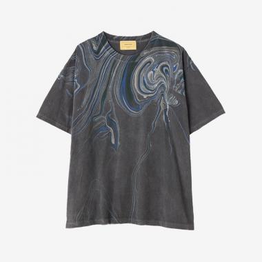  / PIGMENT DYED TEE - Hydro dip dyeing - / BLACK