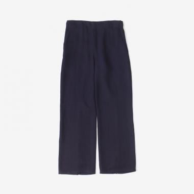  / STRAIGHT LEG TROUSER WITH DRAW STRING IN RAYON TRICOTINE / NAVY