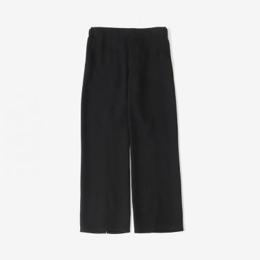  / STRAIGHT LEG TROUSER WITH DRAW STRING IN RAYON TRICOTINE / BLACK