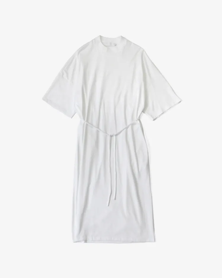 Graphpaper (WOMEN) / Fine Cotton Mock Neck Big Sleeve Dress / WHITE