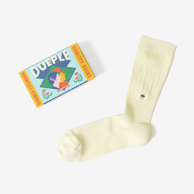 Dueple / REGULAR RIB SOCKS / CREME