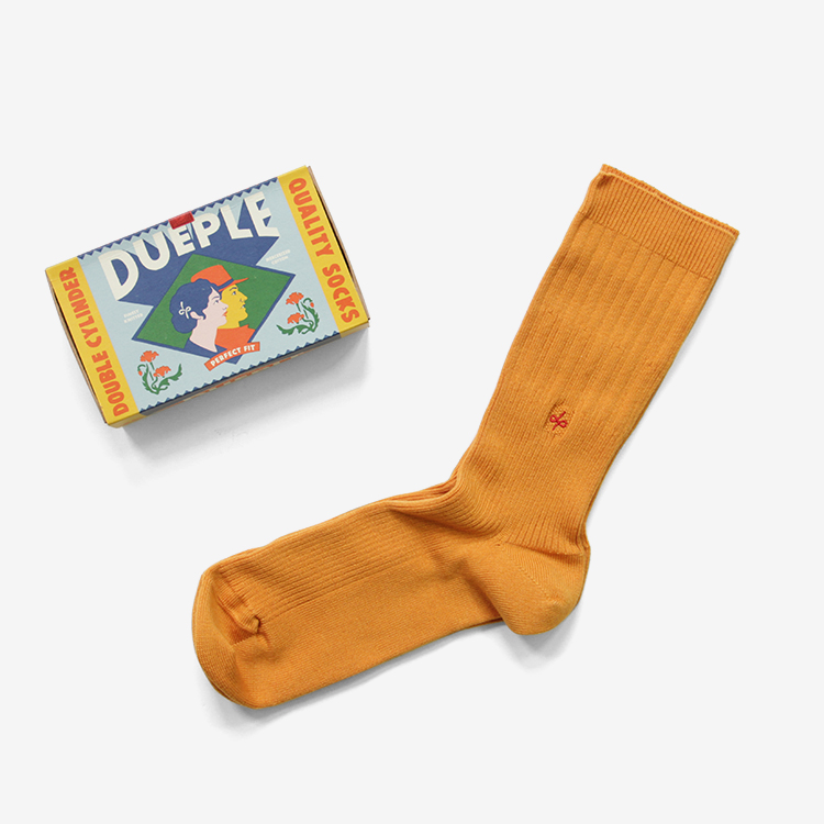 Dueple / REGULAR RIB SOCKS / HONEY IN HOME