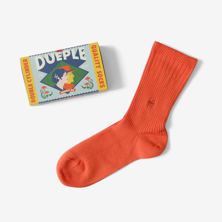 Dueple / REGULAR RIB SOCKS / ORANGE