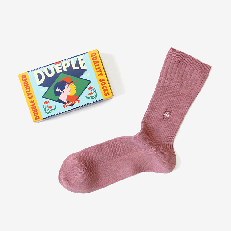 Dueple / REGULAR RIB SOCKS / PINK SMOKE