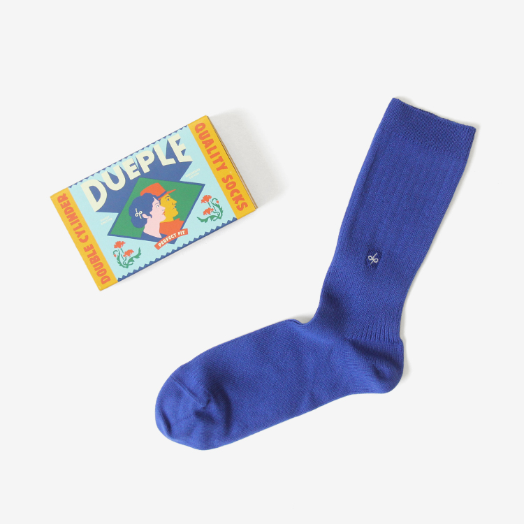 Dueple / REGULAR RIB SOCKS / BLUE ROYAL