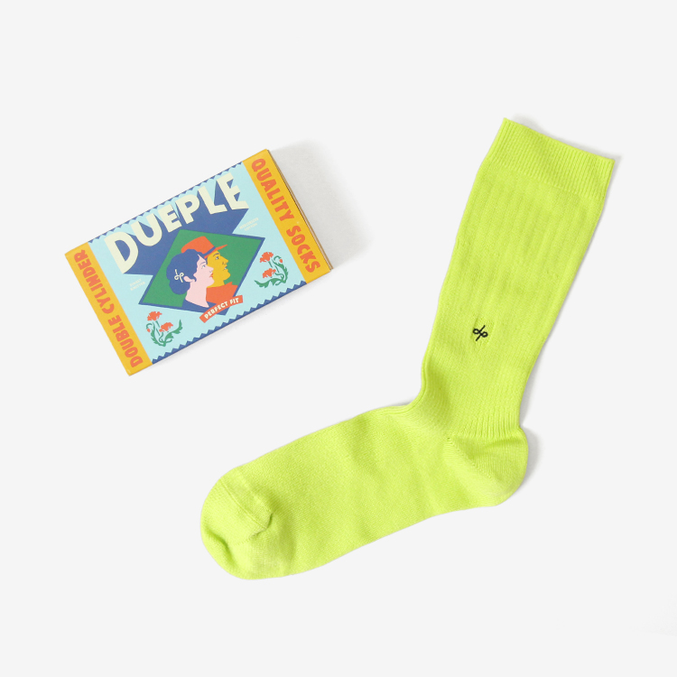 Dueple / REGULAR RIB SOCKS / NEON PIE