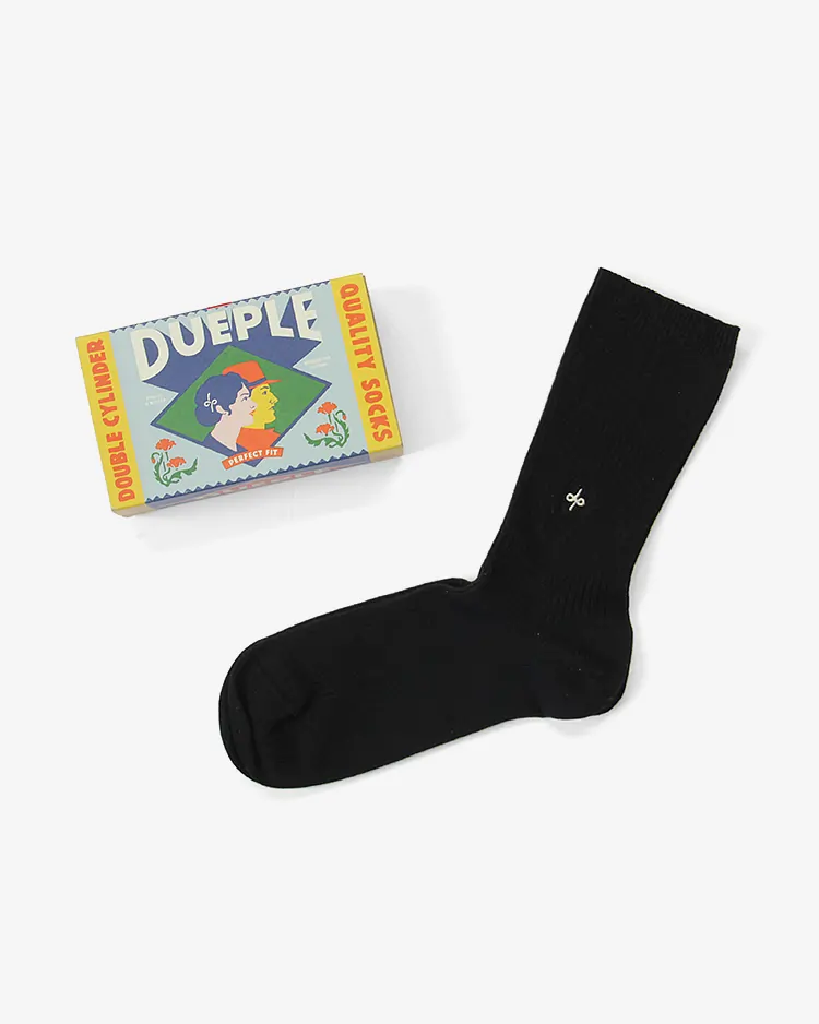 Dueple / REGULAR RIB SOCKS / BLACK STAR