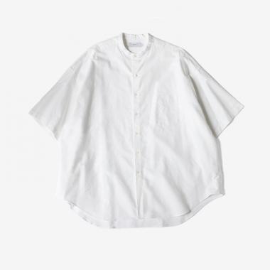  / Oxford S/S Oversized Band Collar Shirt / WHITE