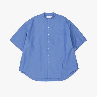  / Oxford S/S Oversized Band Collar Shirt / SAX