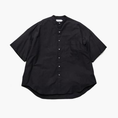  / Oxford S/S Oversized Band Collar Shirt / BLACK
