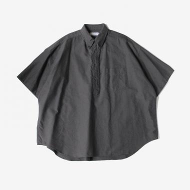  / Oxford Oversized S/S B.D Pullover Shirt / GRAY