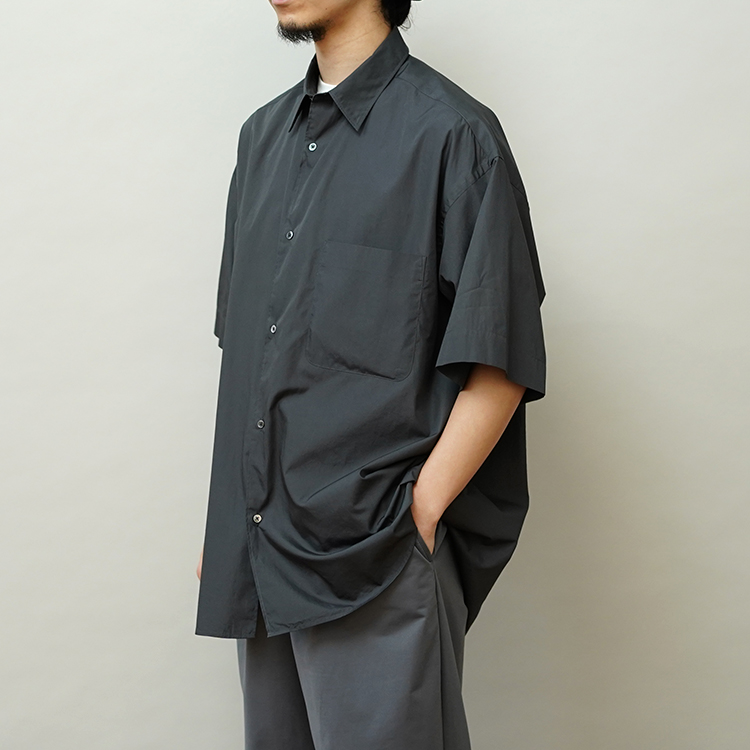 Broad S/S Oversized Regular Collar Shirt / C.GRAY | Graphpaper