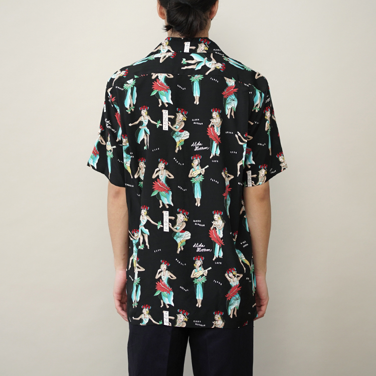大人気の GIRL HULA / (MEN)(アロハブロッサム Blossom Aloha | BLACK トップス