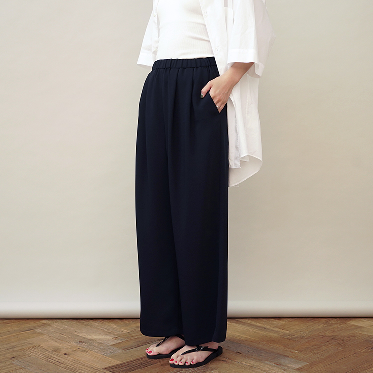 graphpaper satin wide gather pants