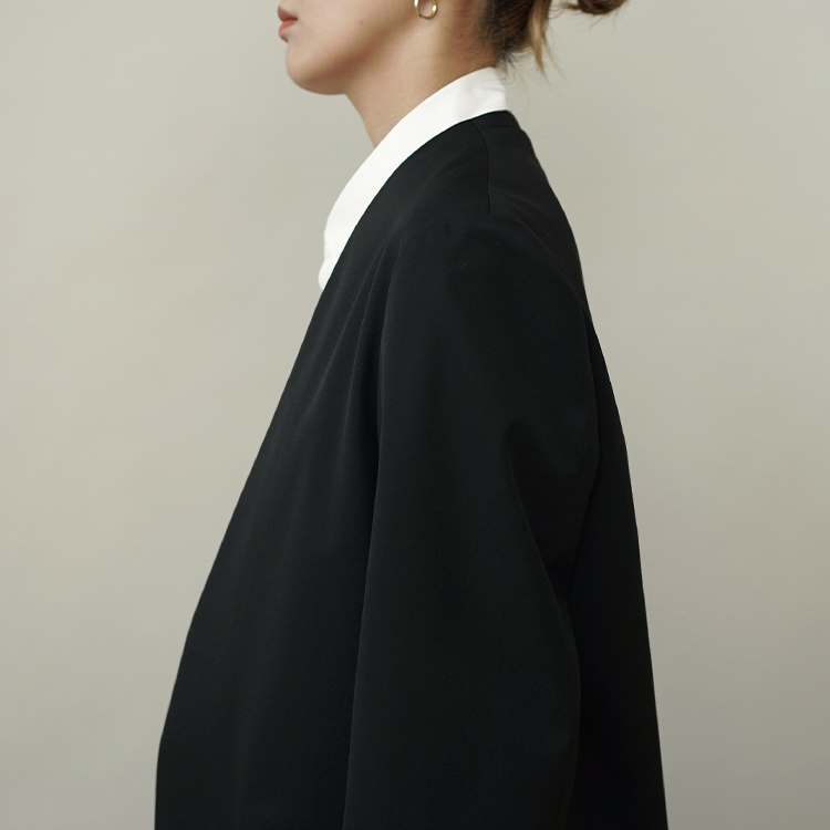 COMPACT WOOL NO-COLLAR JACKET | ATON (WOMEN)(エイトン COMPACT WOOL NO-COLLAR JACKET | ATON (WOMEN)(エイトン