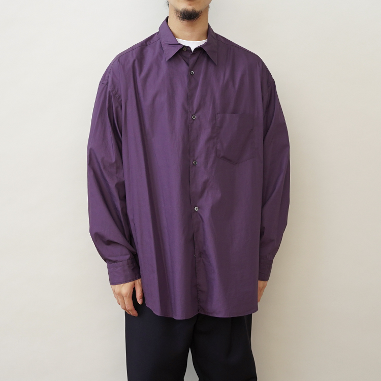 Broad L/S Oversized Regular Collar Shirt / PURPLE | Graphpaper 