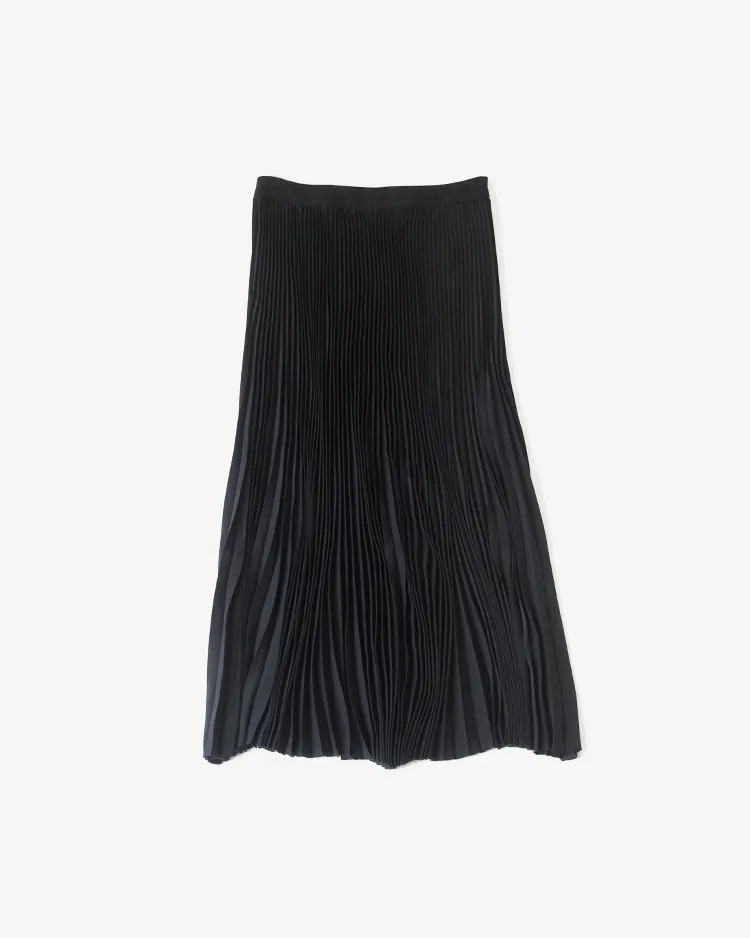 Graphpaper (WOMEN) / Satin Pleats Skirt / BLACK
