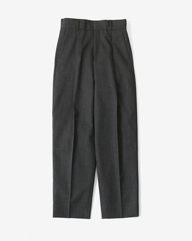  / WOOL GABARDINE TAPARED TUCKED PANTS / C.GRAY