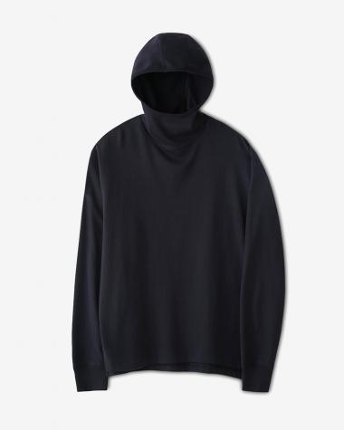  / HOODED LS TOP / NAVY