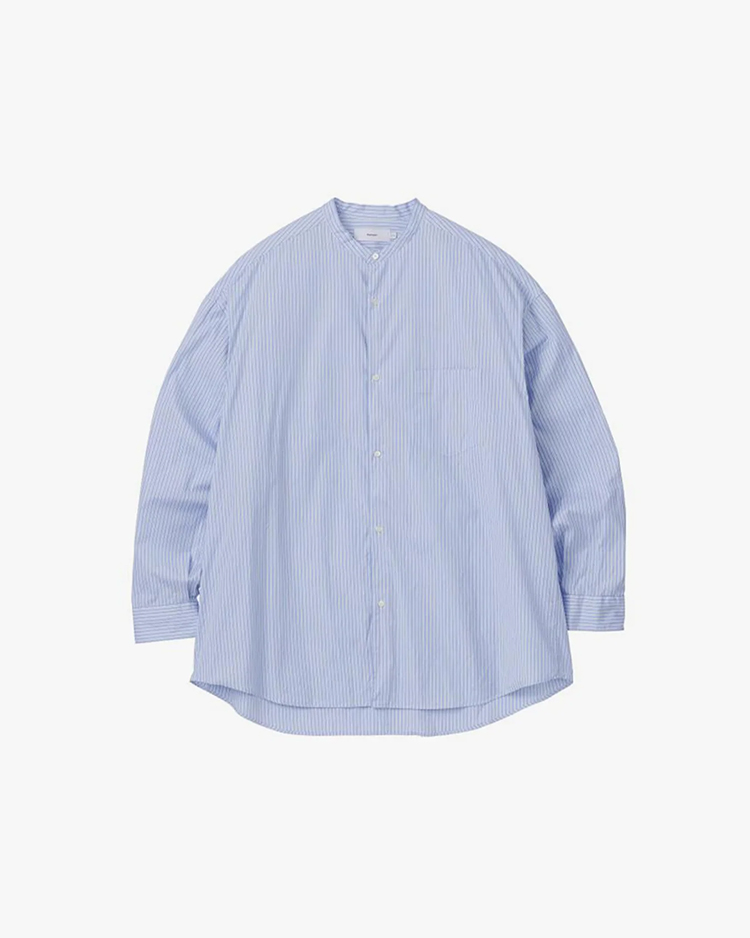 Graphpaper (MEN) / SOKTAS L/S Oversized Band Collar Shirt / BLUE-ST