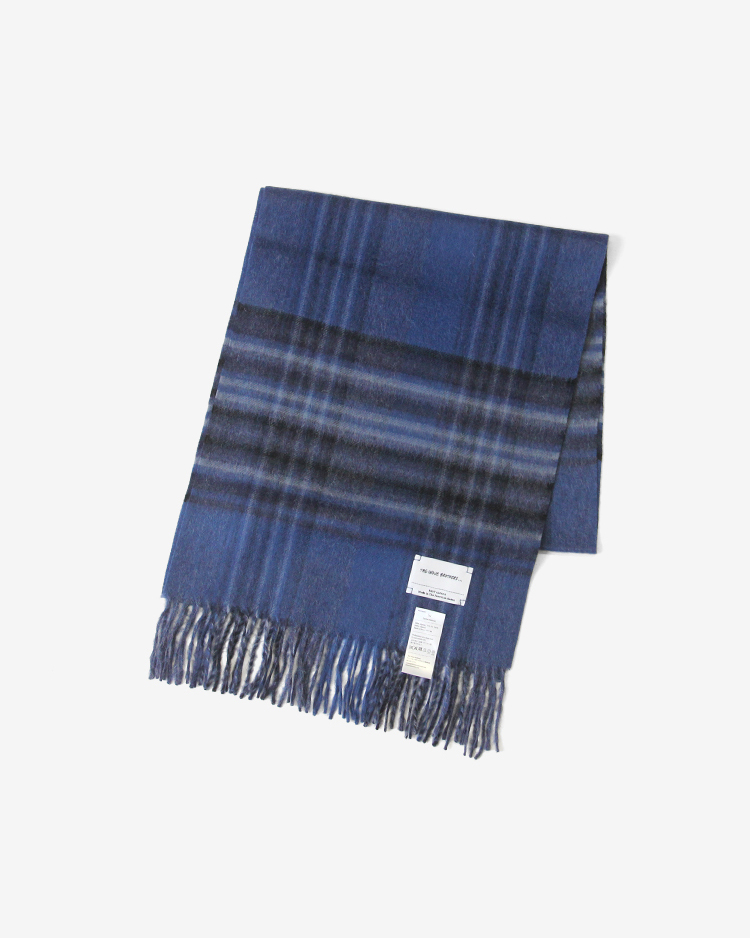 THE INOUE BROTHERS... / Brushed Scarf / CHECKED NAVY