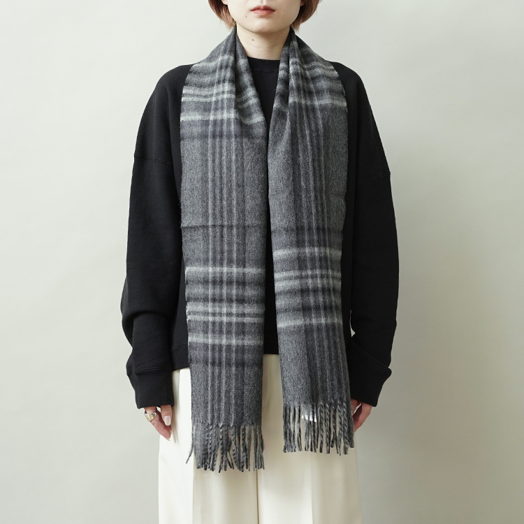 Brushed Scarf / CHECKED BLACK   THE INOUE BROTHERSイノウエ