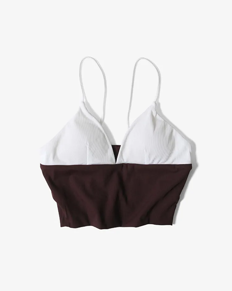 DÅWN / CUP IN BRA TOP / BROWN/WHITE