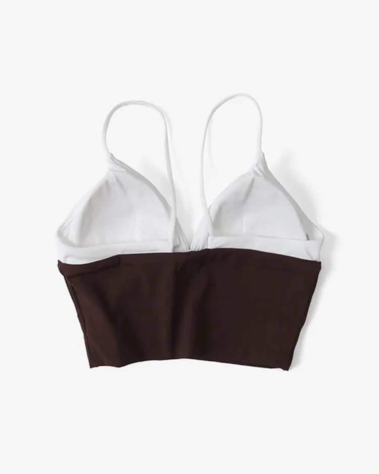 DÅWN / CUP IN BRA TOP / BROWN/WHITE