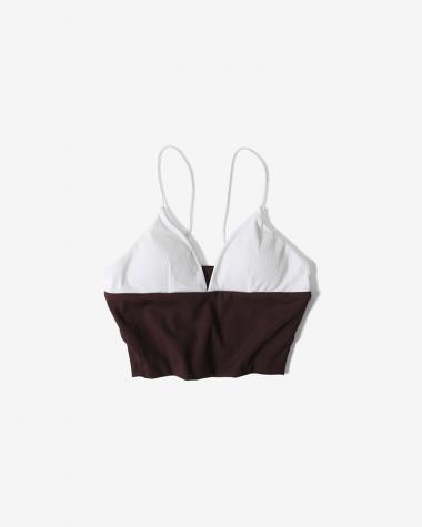  / CUP IN BRA TOP / BROWN/WHITE