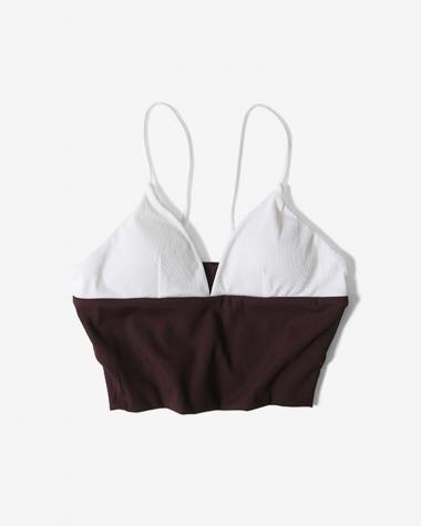  / CUP IN BRA TOP / BROWN/WHITE