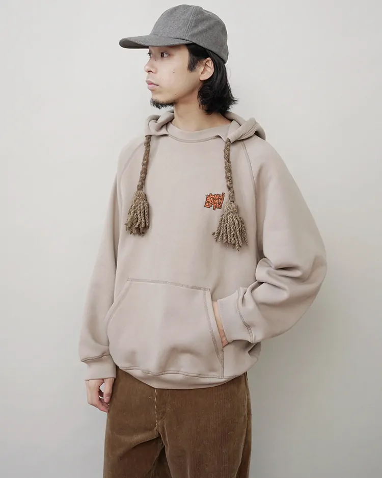ADISH / Tatreez Logo Contrast Stitched Lakiya Hoodie / BEIGE