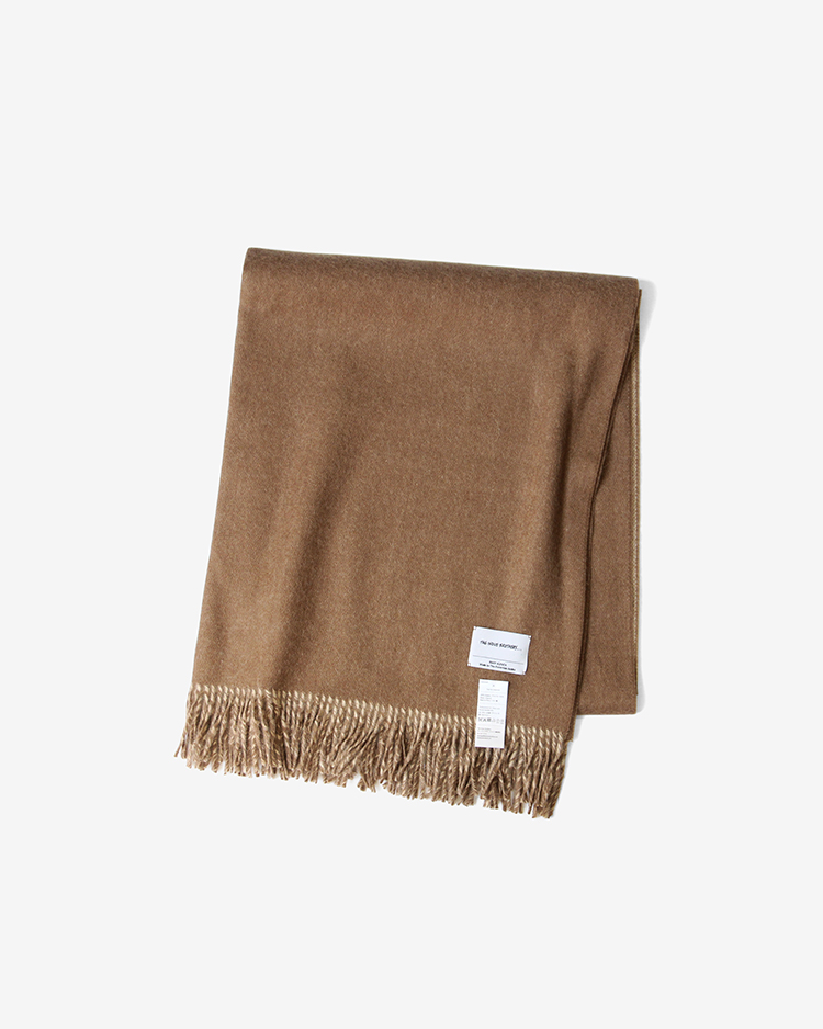 THE INOUE BROTHERS... / Two-Color Large Brushed Stole / BROWN x BEIGE