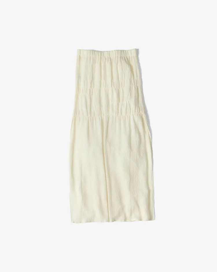 ZOE / grace shirring maxi skirts / white