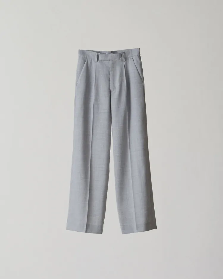 ZOE / tuck wide trosers / gray