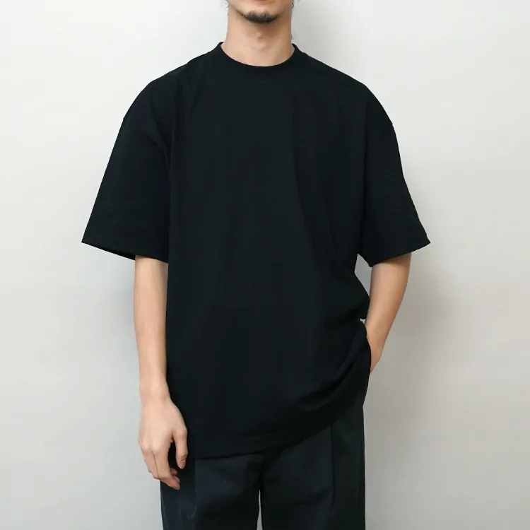 ATON (MEN) / SUPIMA AIR 12/- OVERSIZED T-SHRT / BLACK