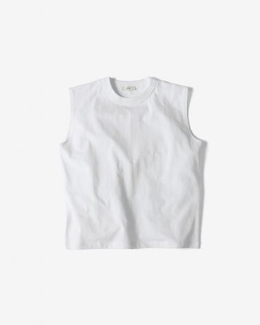  / DRY COTTON JERSEY NO-SLEEVE PULLOVER / WHITE
